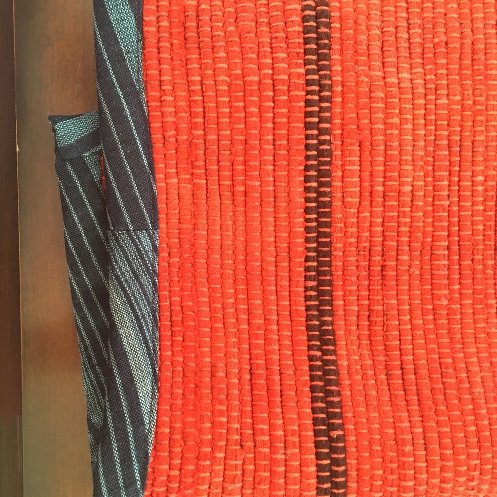❤️UNIQUE VEST Red Cotton Rag ~ Wave Blue Piping🌊 - Picture 5 of 8